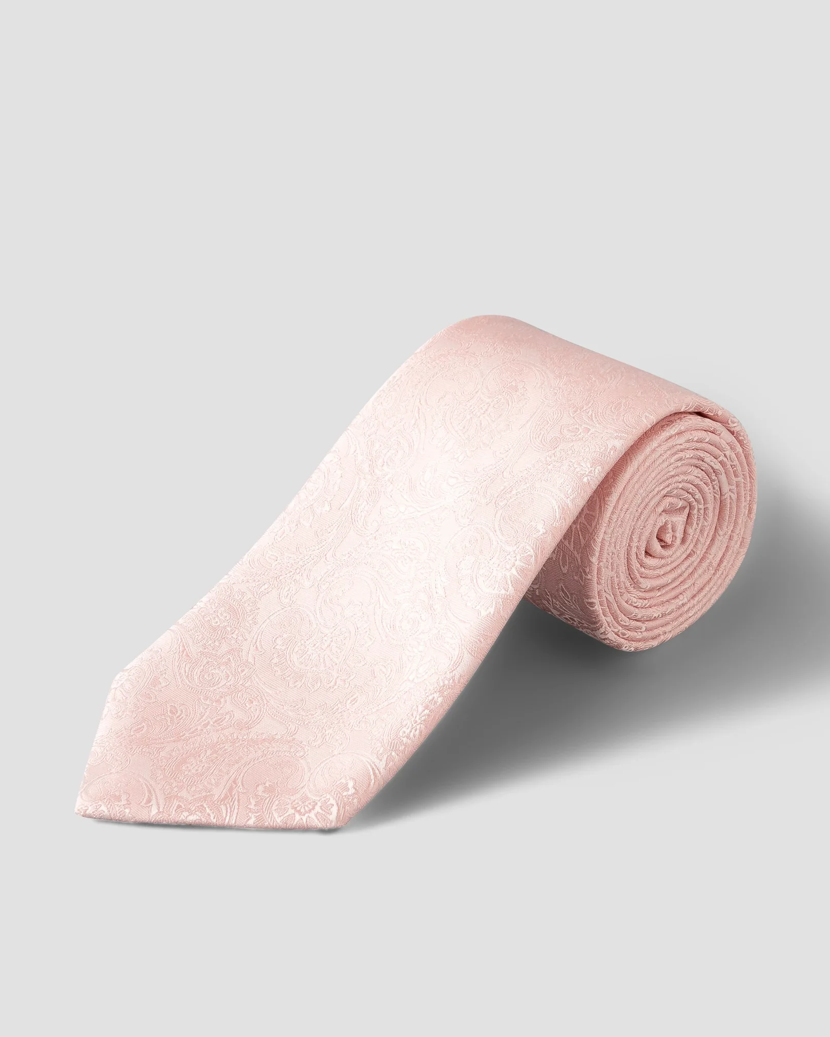 Cravate de cérémonie en soie au motif cachemire rose