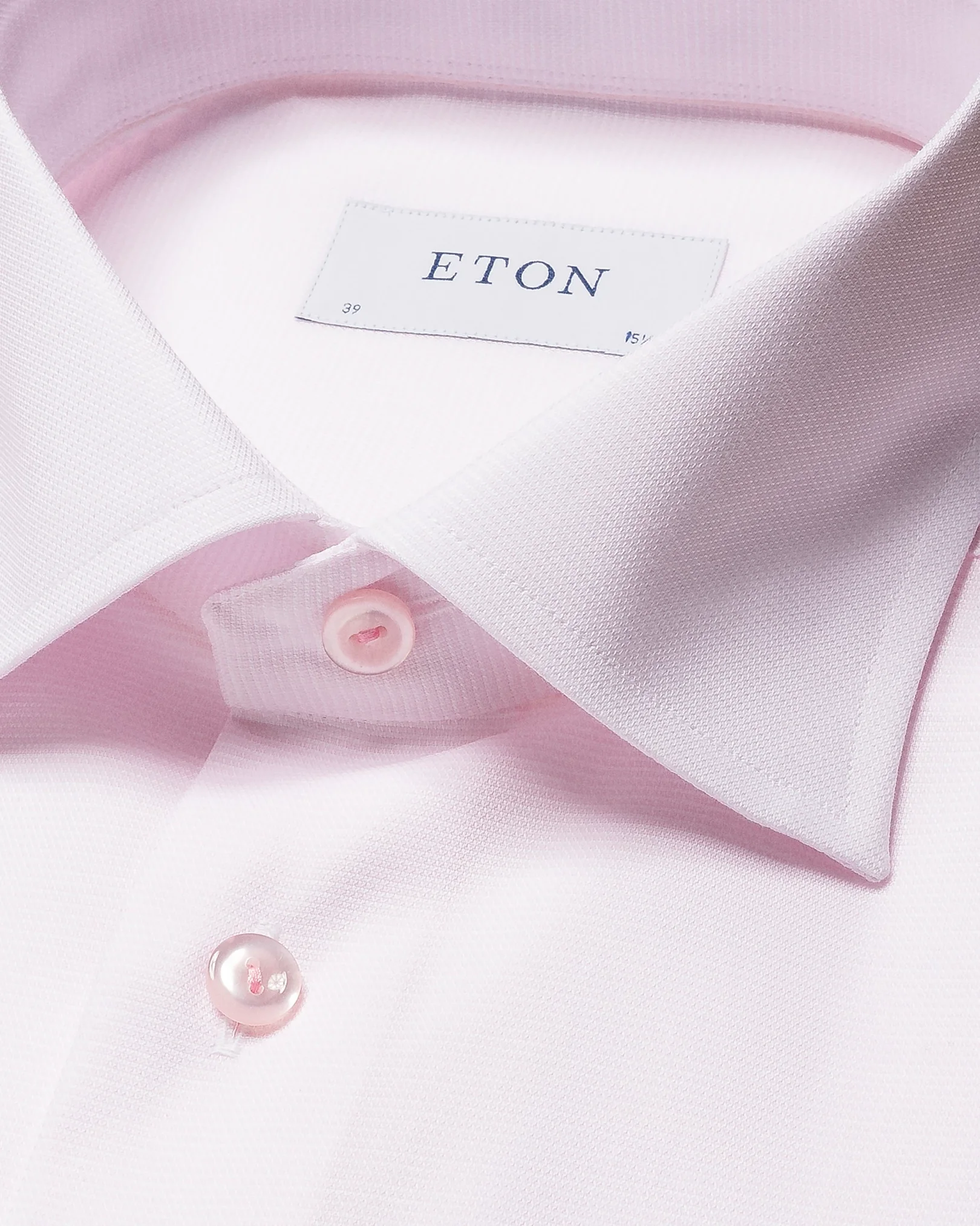 Eton - semi solid pink twill shirt