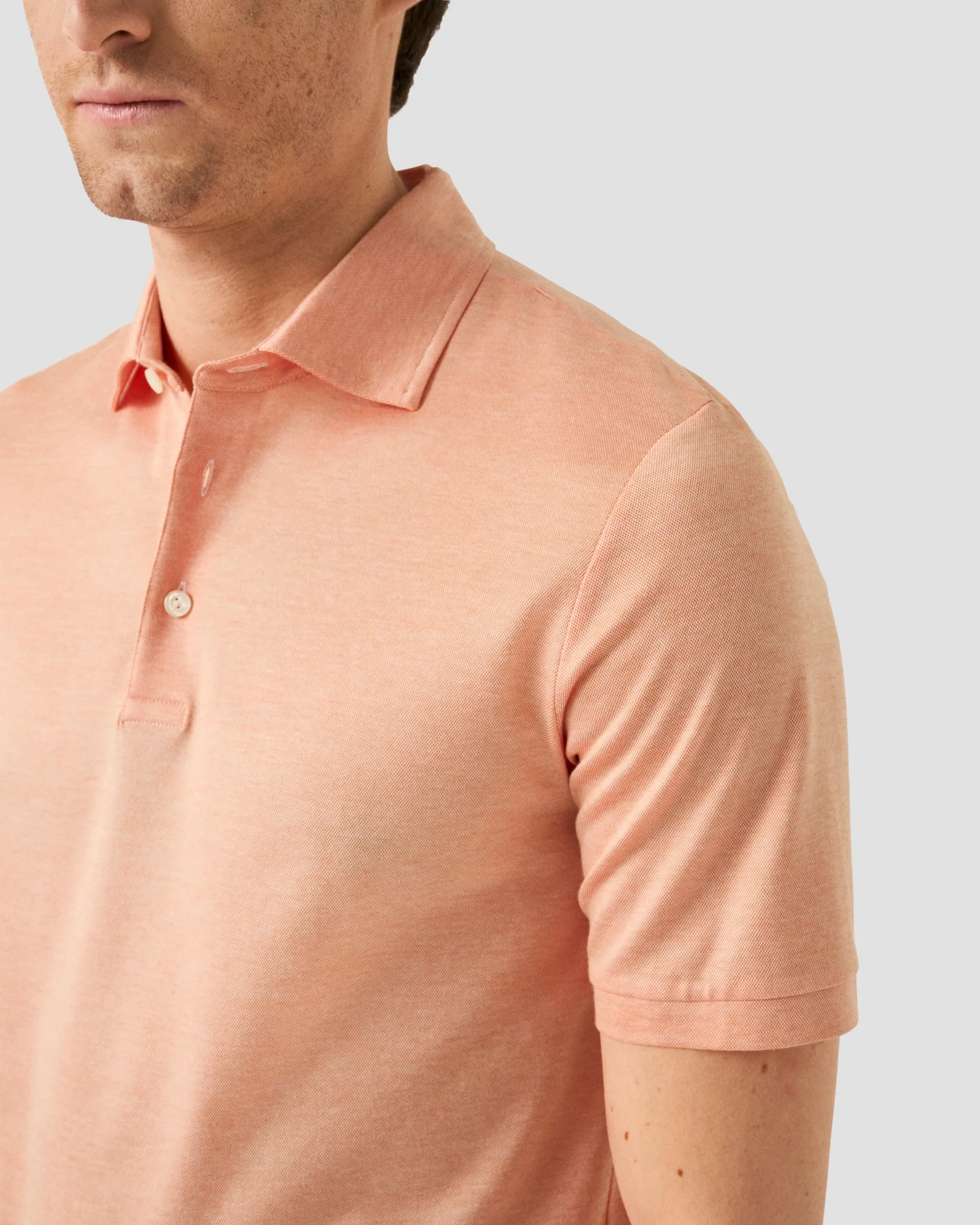 Eton - jacquard filo di scozia polo shirt orange jacquard filo di scozia polo shirt