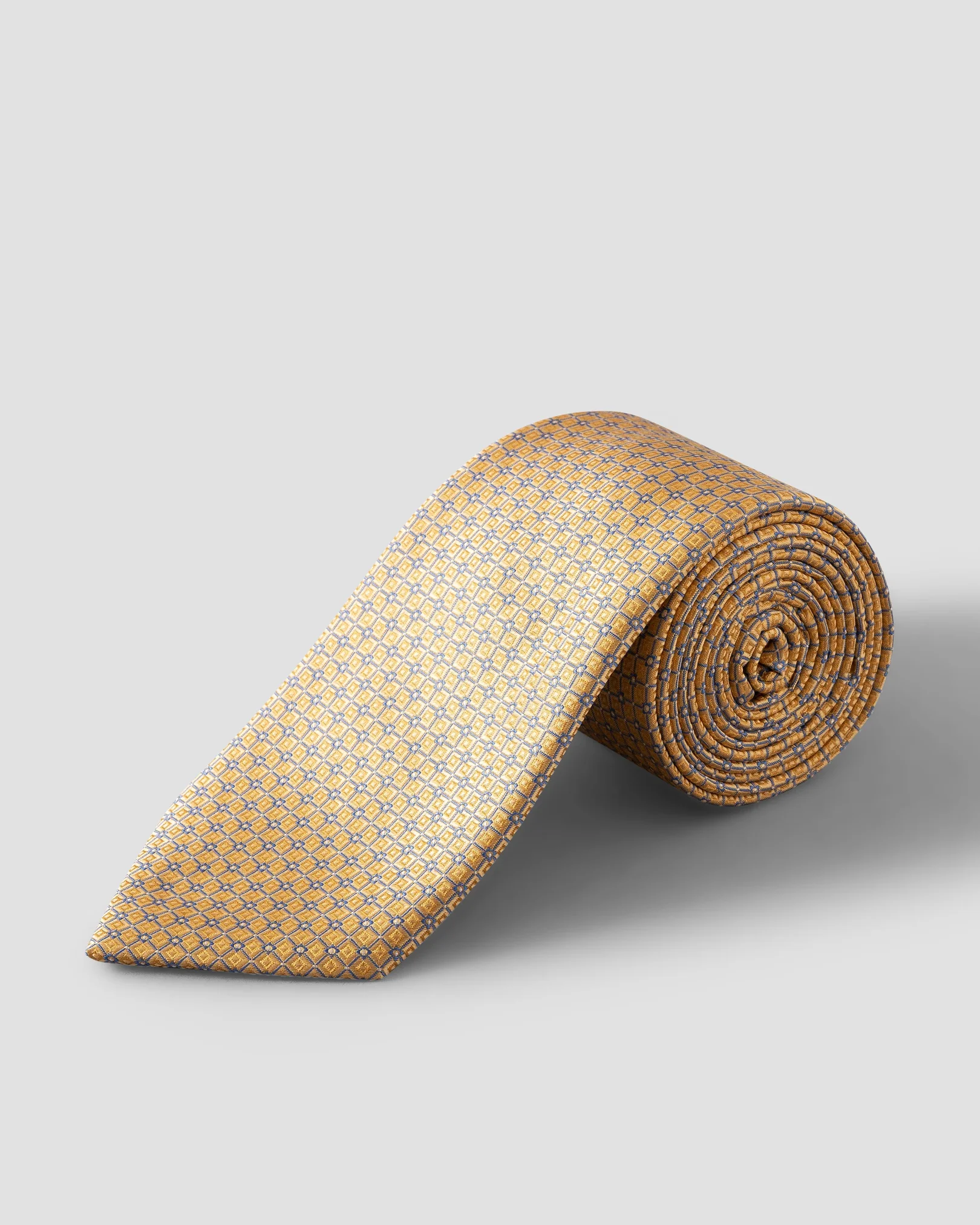 Eton - geometric woven silk tie yellow geometric woven silk tie