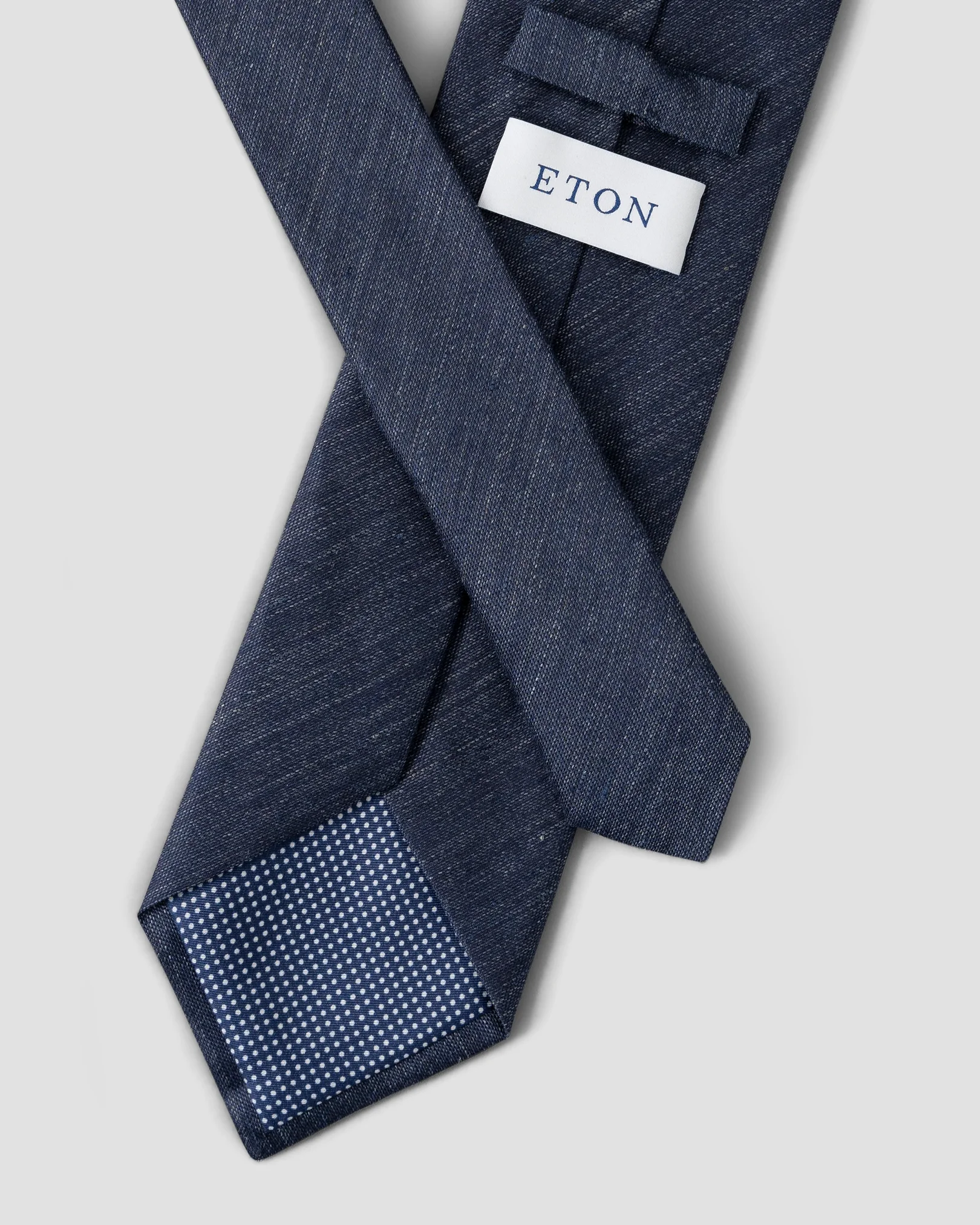 Cravate bleu marine en soie et lin