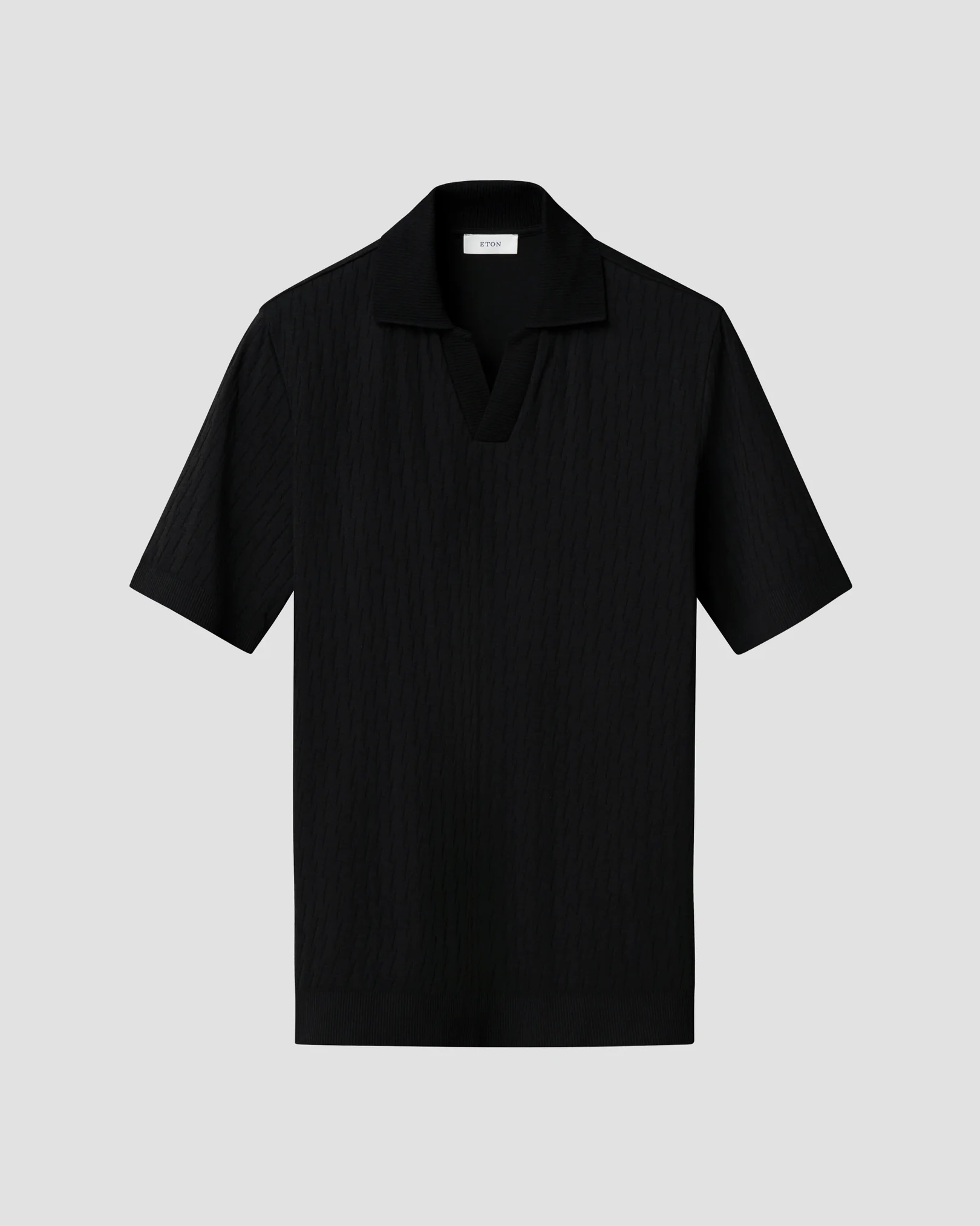 Eton - jacquard open collar polo shirt