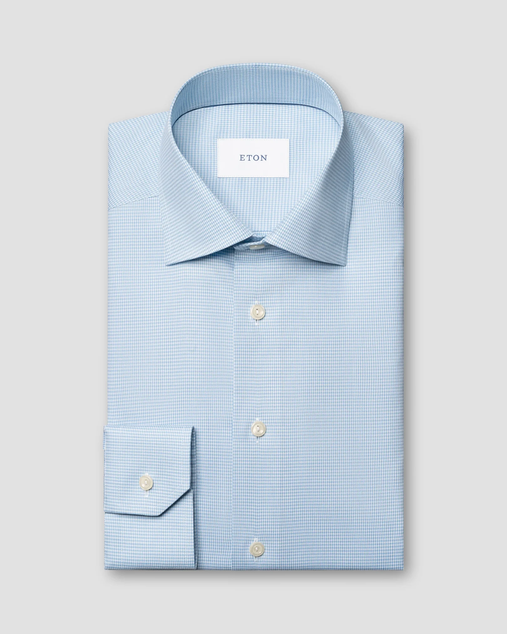 Eton - light blue check signature oxford shirt 253