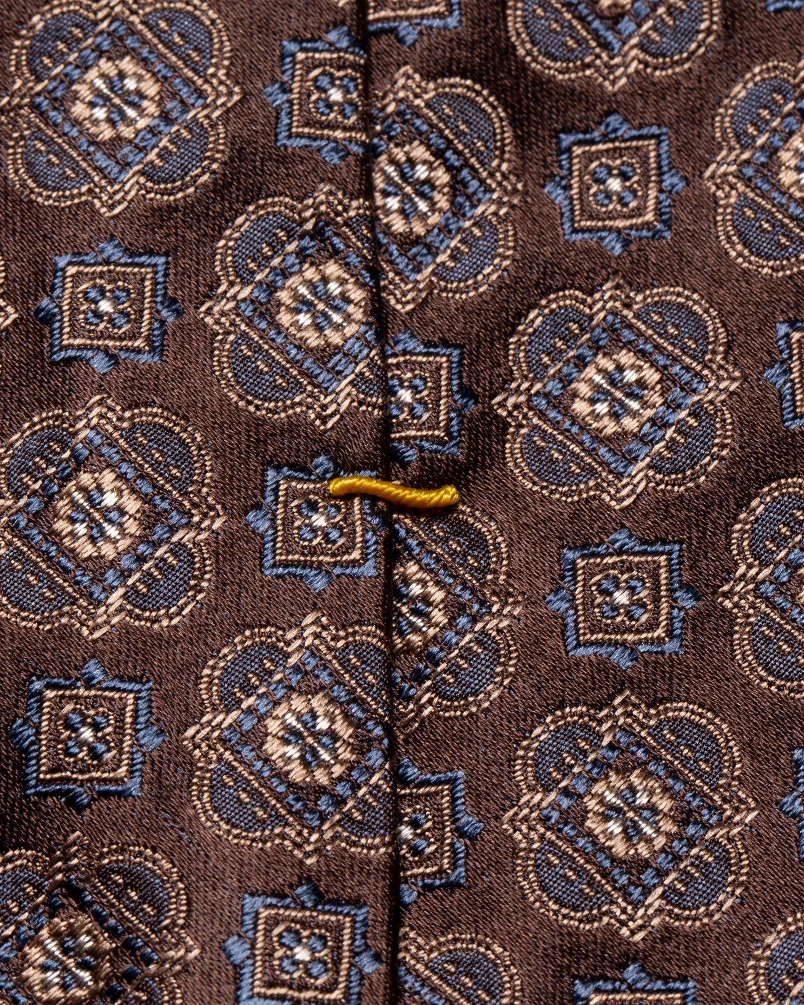 Eton - brown geometric sil tie
