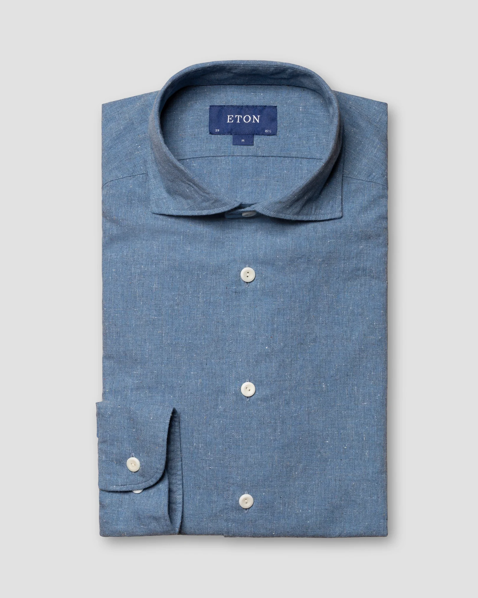 Eton - mid blue indigo wide shirt