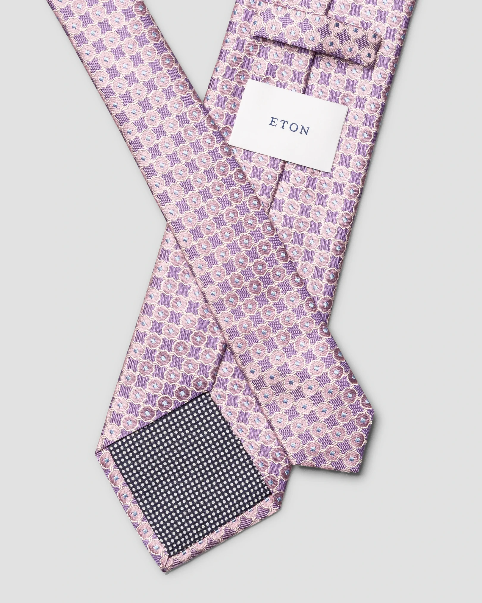 Eton - light purple geometrical woven silk tie