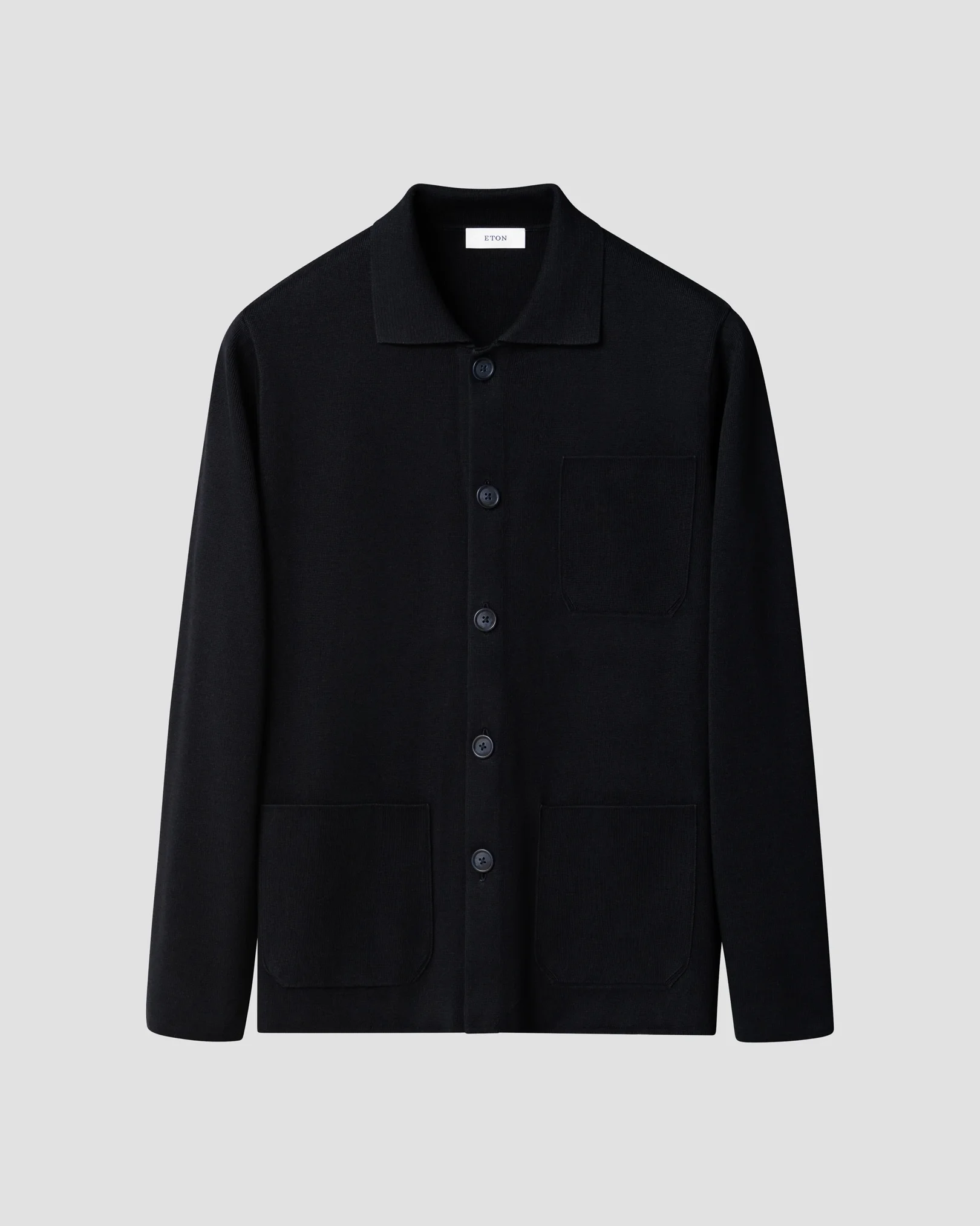 Eton - milano knit overshirt navy blue milano knit overshirt