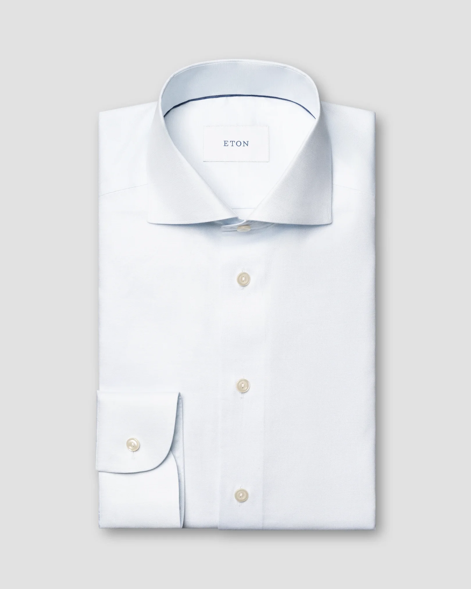 Eton - light blue solid signature oxford shirt wide spread