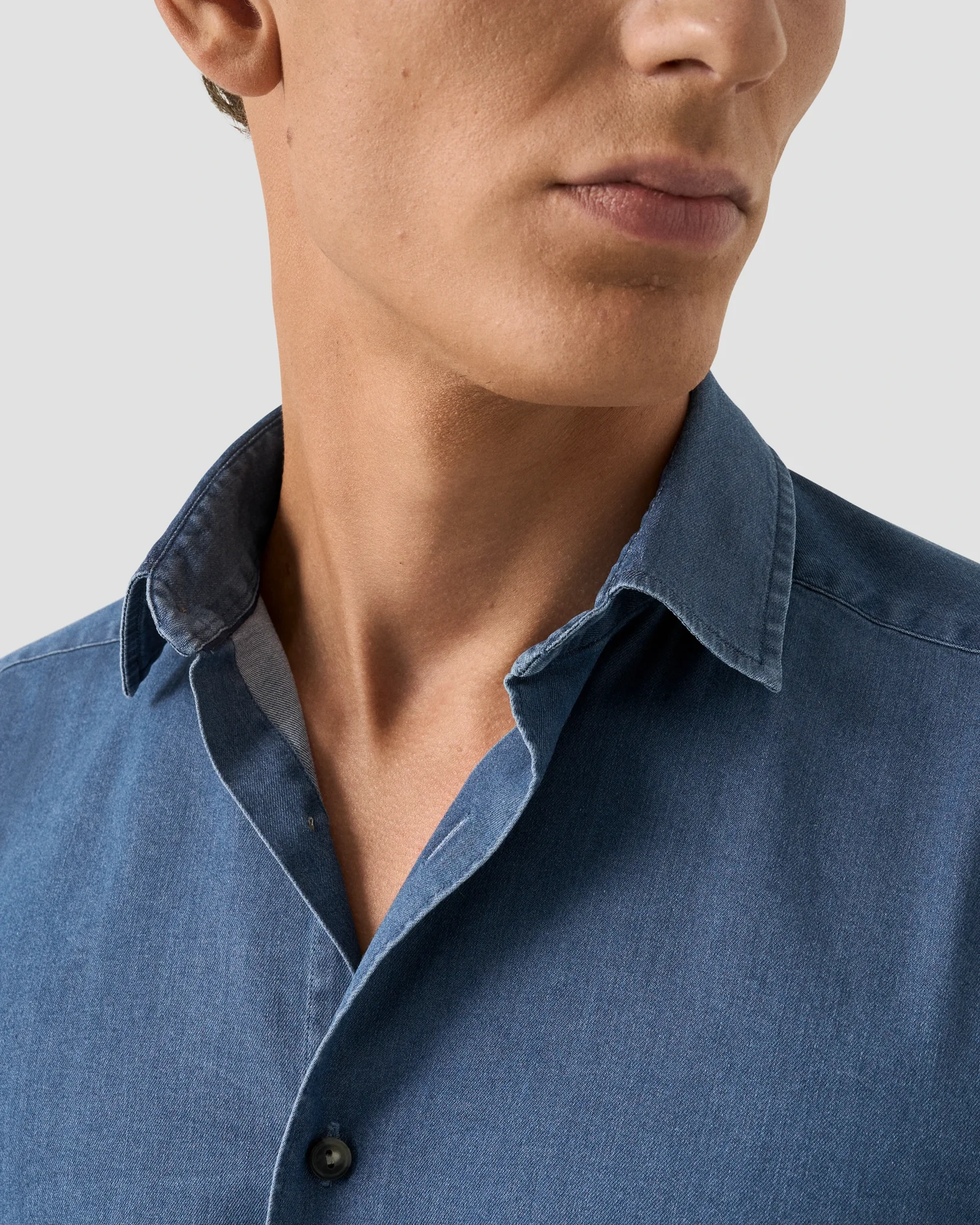 Eton - dark wash denim stretch shirt