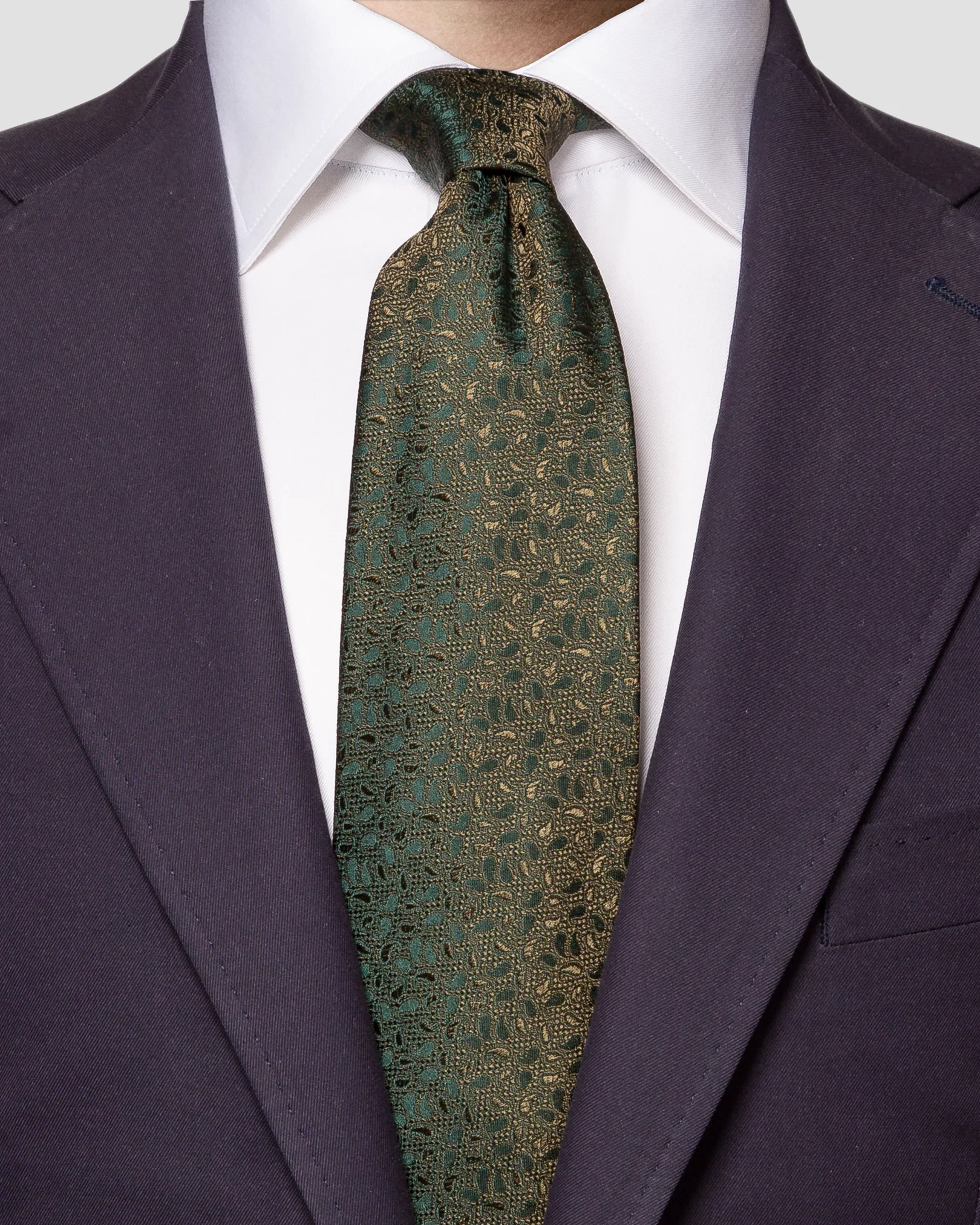 Eton - dark green regimental striped tie