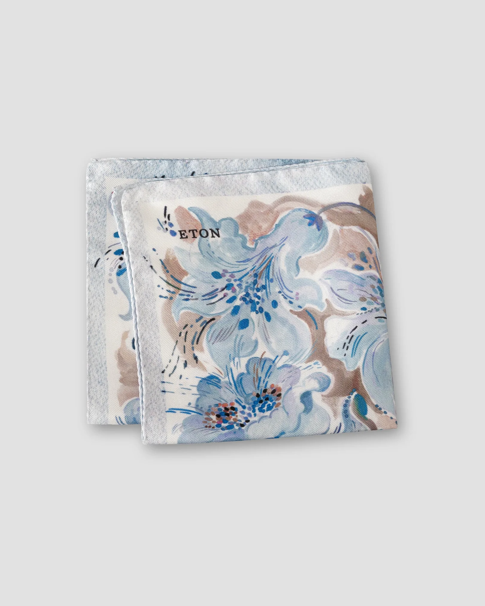 Eton - light blue floral silk pocket square