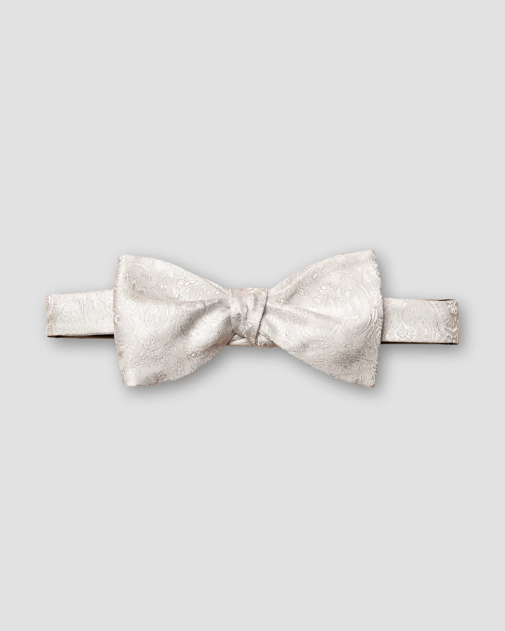 Eton - silver paisley woven bow tie