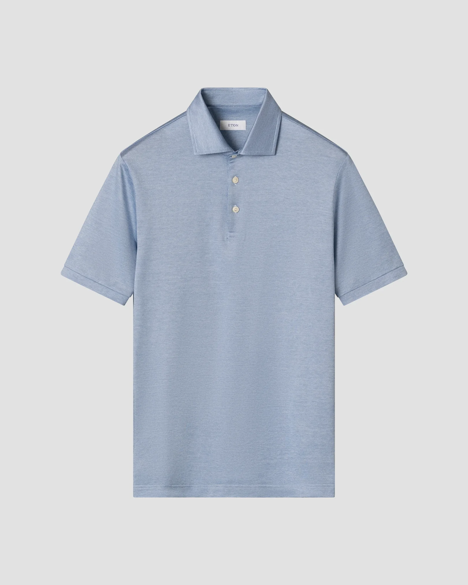 Eton - light blue jacquard filo di scozia polo shirt 261