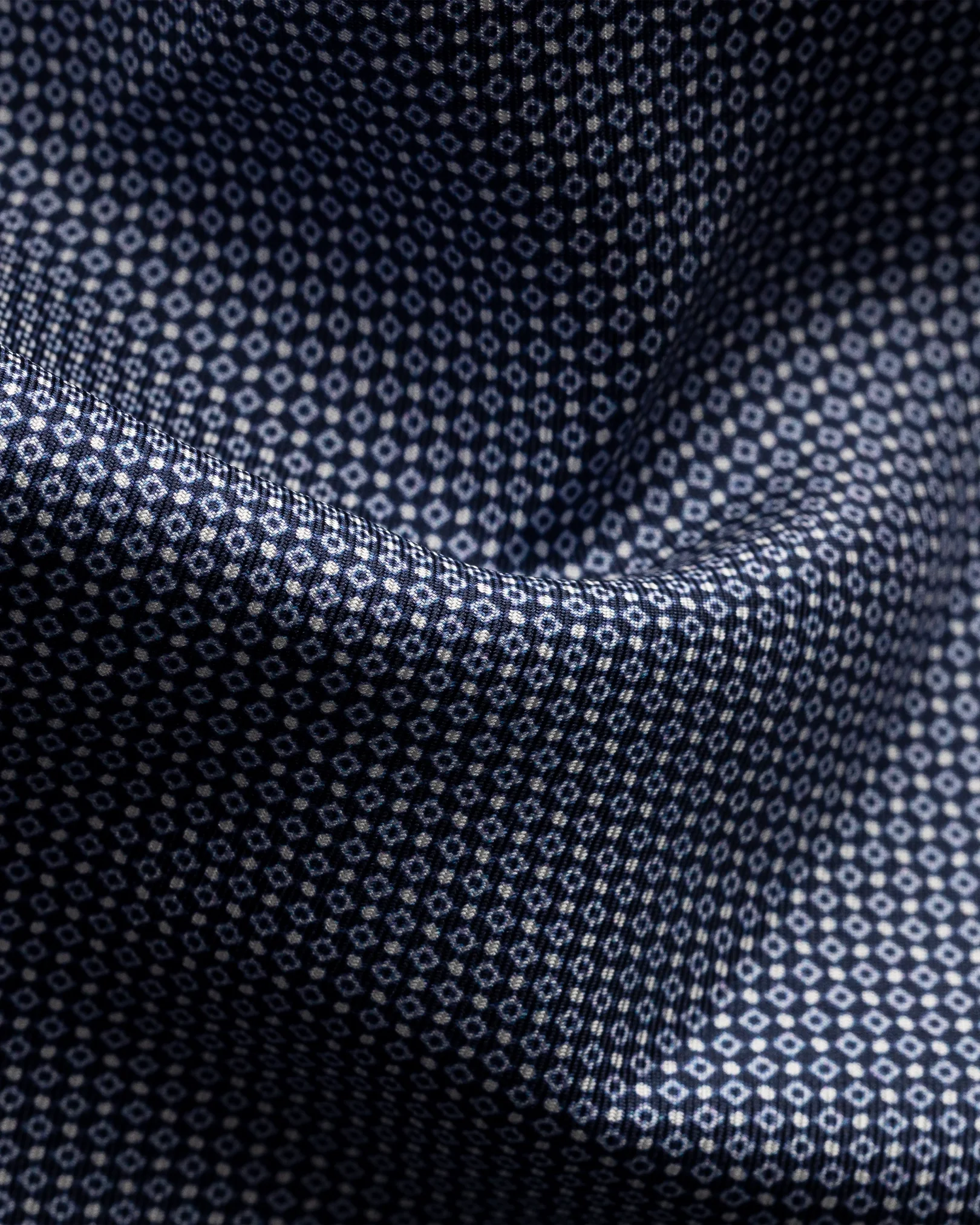 Eton - navy geometric silk twill scarf