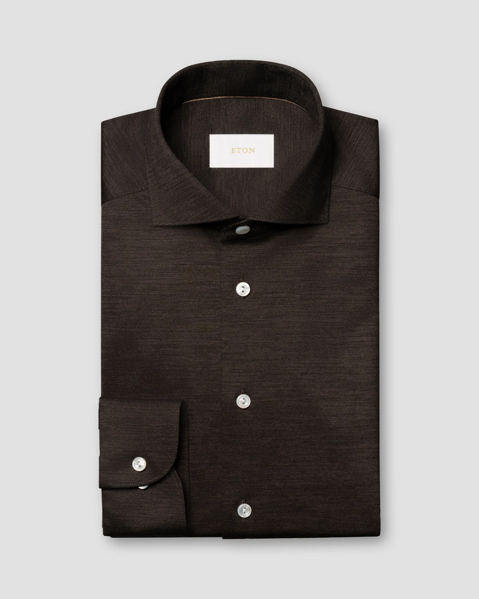 Eton - brown merino jersey shirt