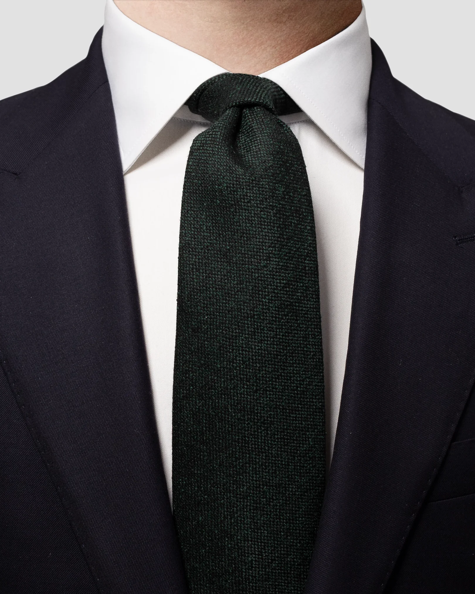 Eton - dark green wool blend tie