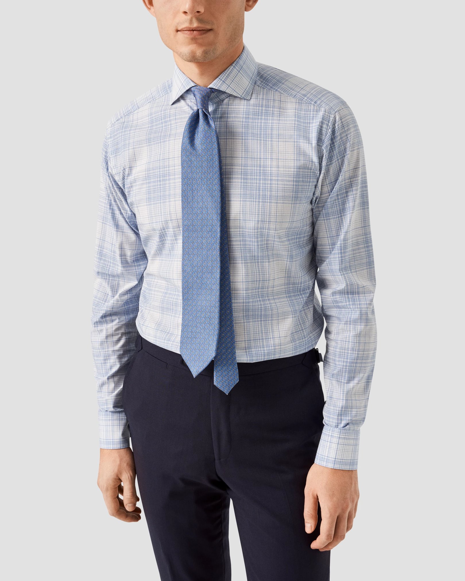 Eton - light blue twill melange