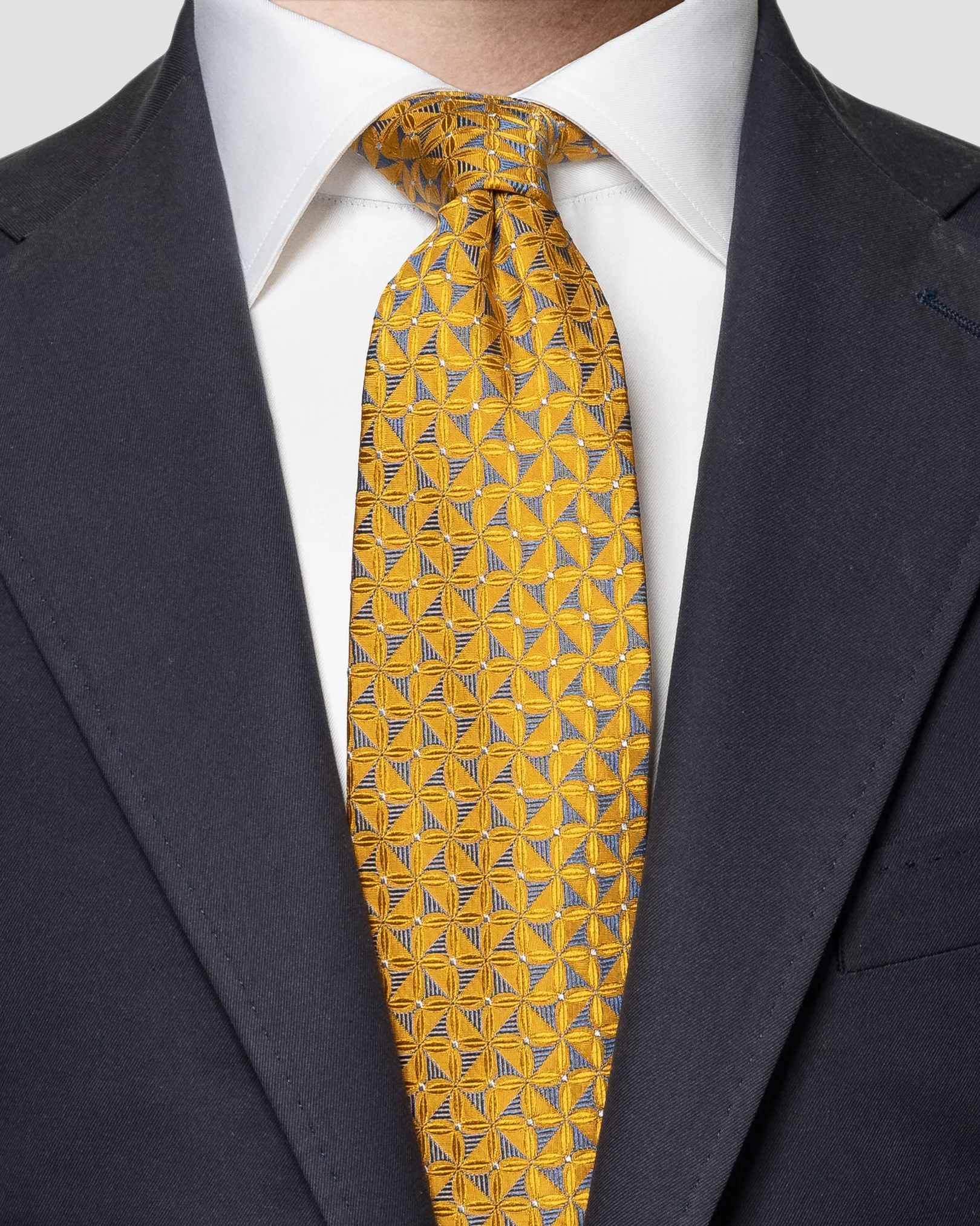 Eton - orange geometric pattern tied