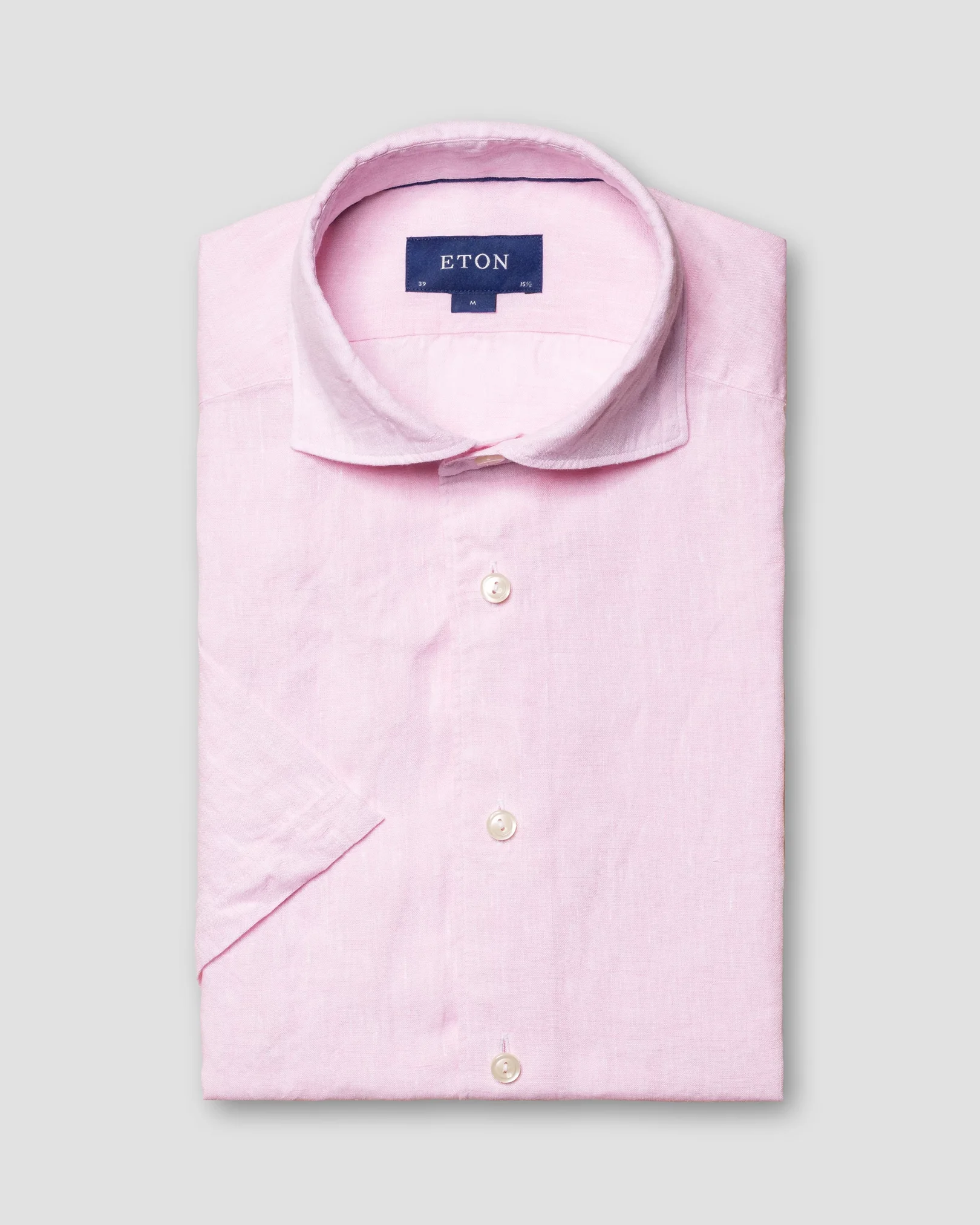 Eton - pink linen polo shirt short sleeve