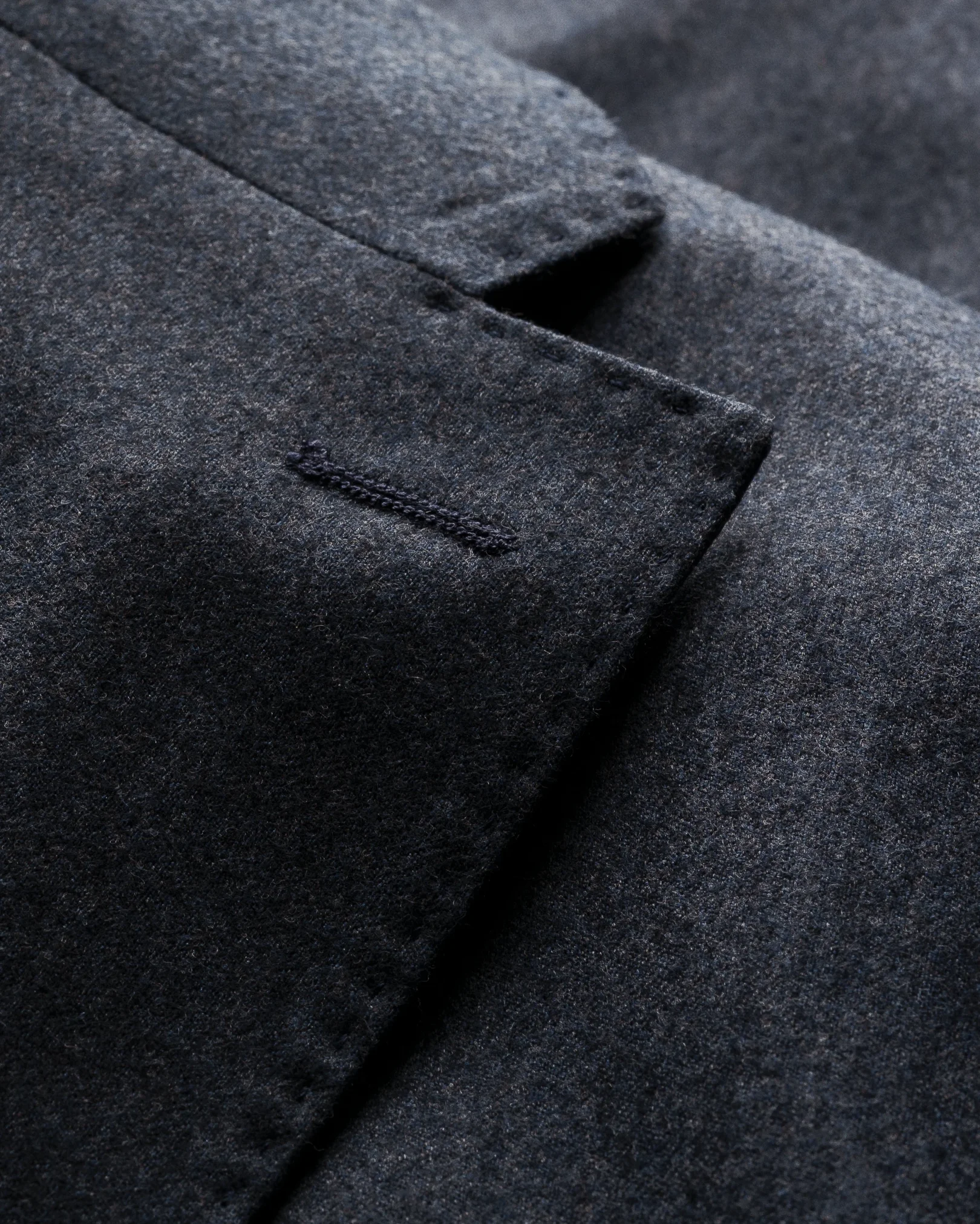 Eton - mid blue wool flannel soft jacket