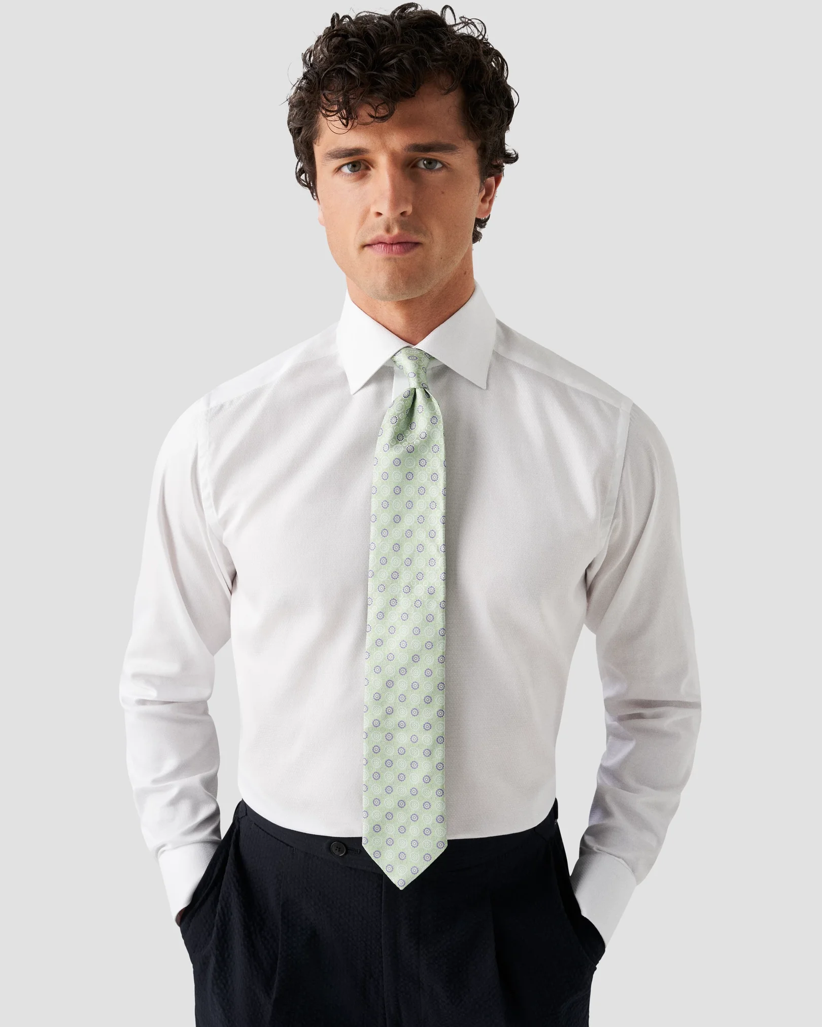 Eton - white evening dobby shirt