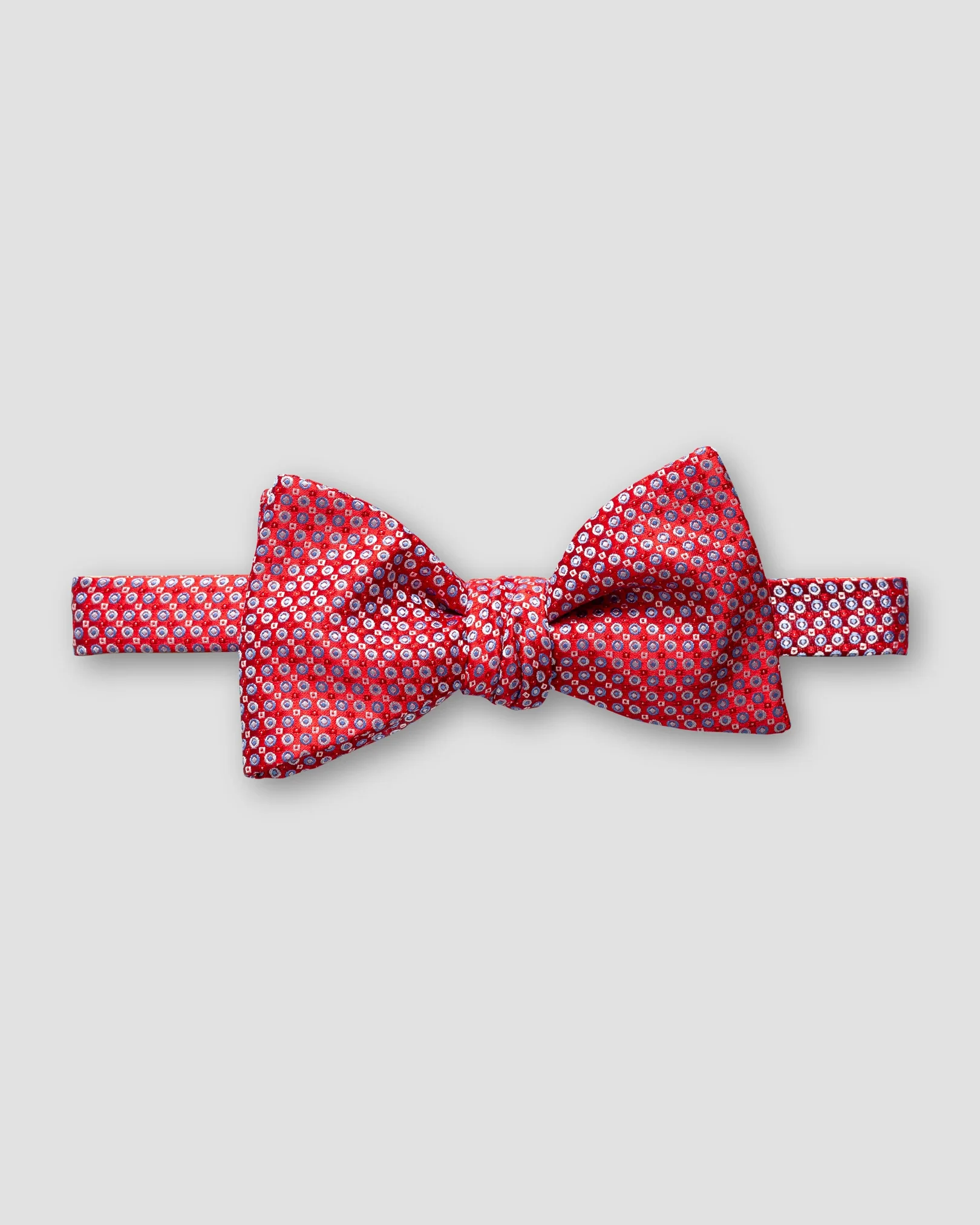 Eton - red dots squares bow tie self tied