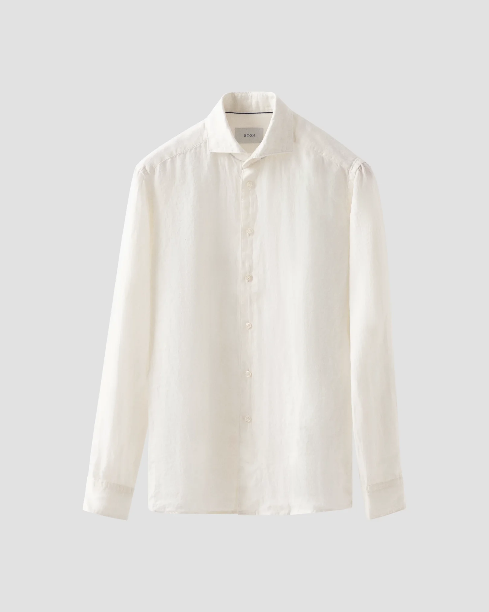 Eton - white solid twill linen shirt