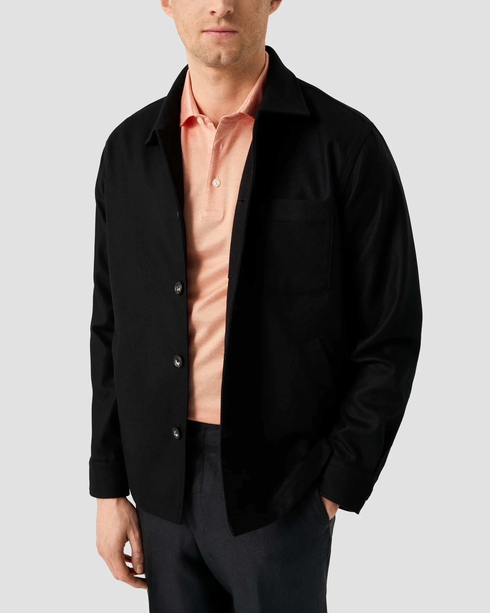 Eton - jacquard filo di scozia polo shirt orange jacquard filo di scozia polo shirt