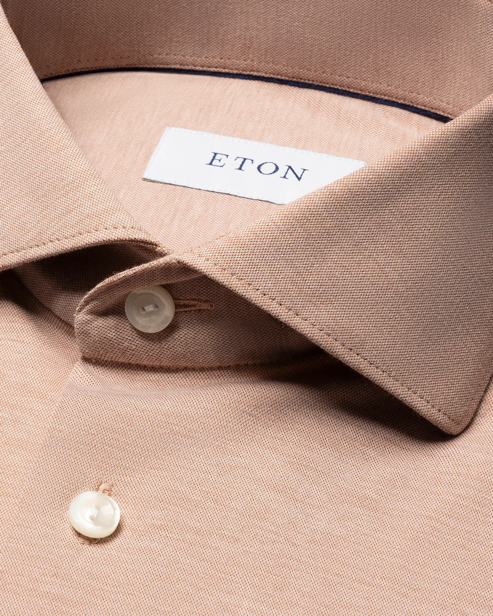 Eton - beige semi solid cotton four way stretch