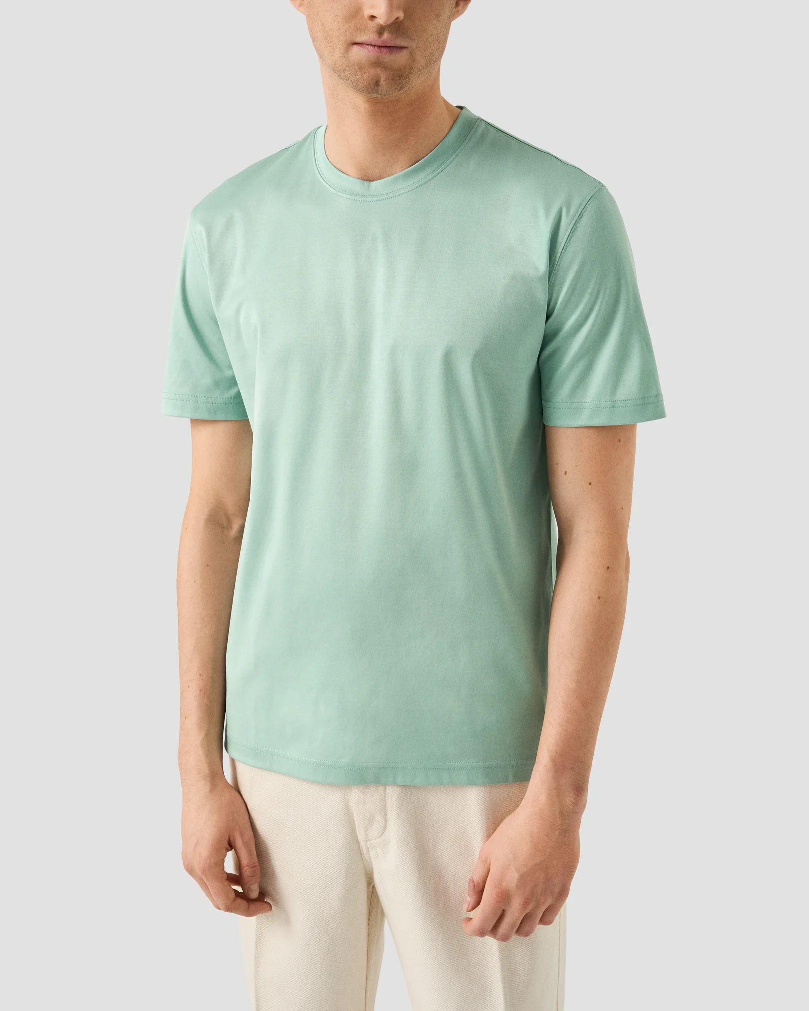 Eton - filo di scozia t shirt light green filo di scozia t shirt