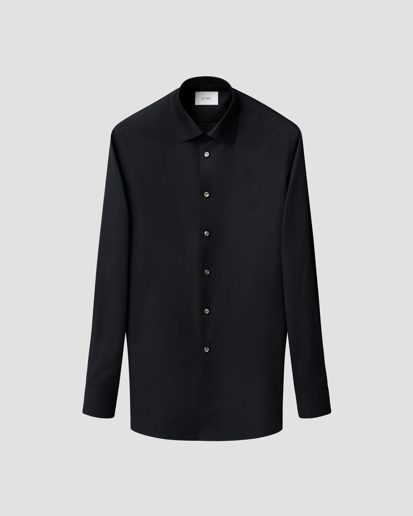 Eton - black check evening shirt