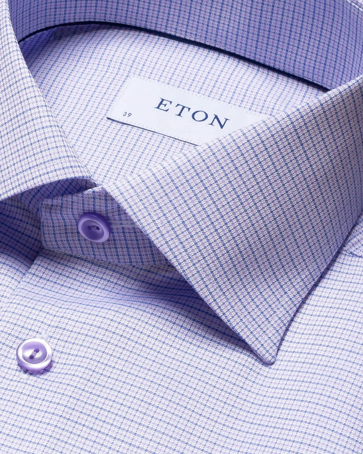 Eton - light purple signature twill cut away turn up short sleeve contemporary