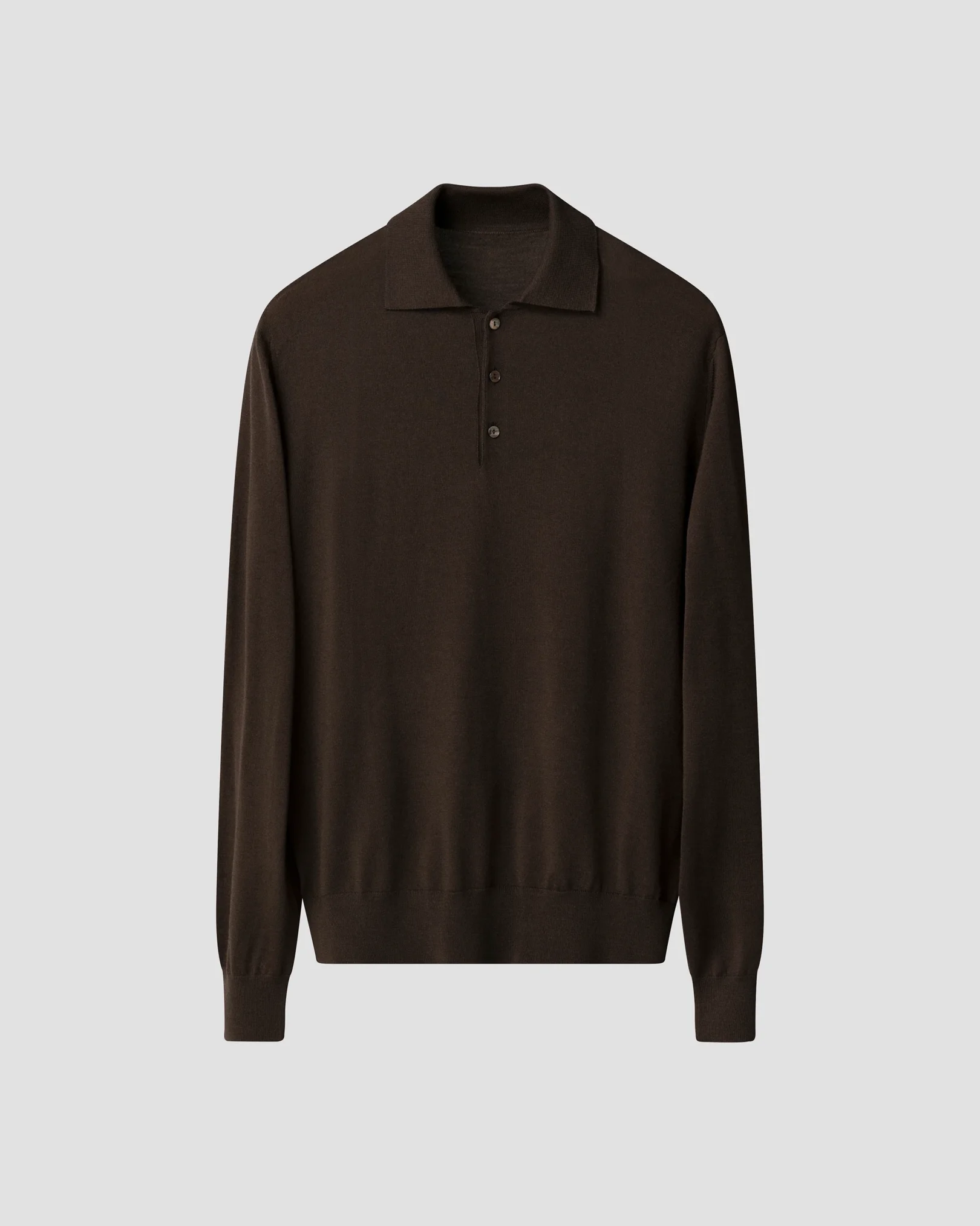 Eton - fine knit merino polo shirt dark