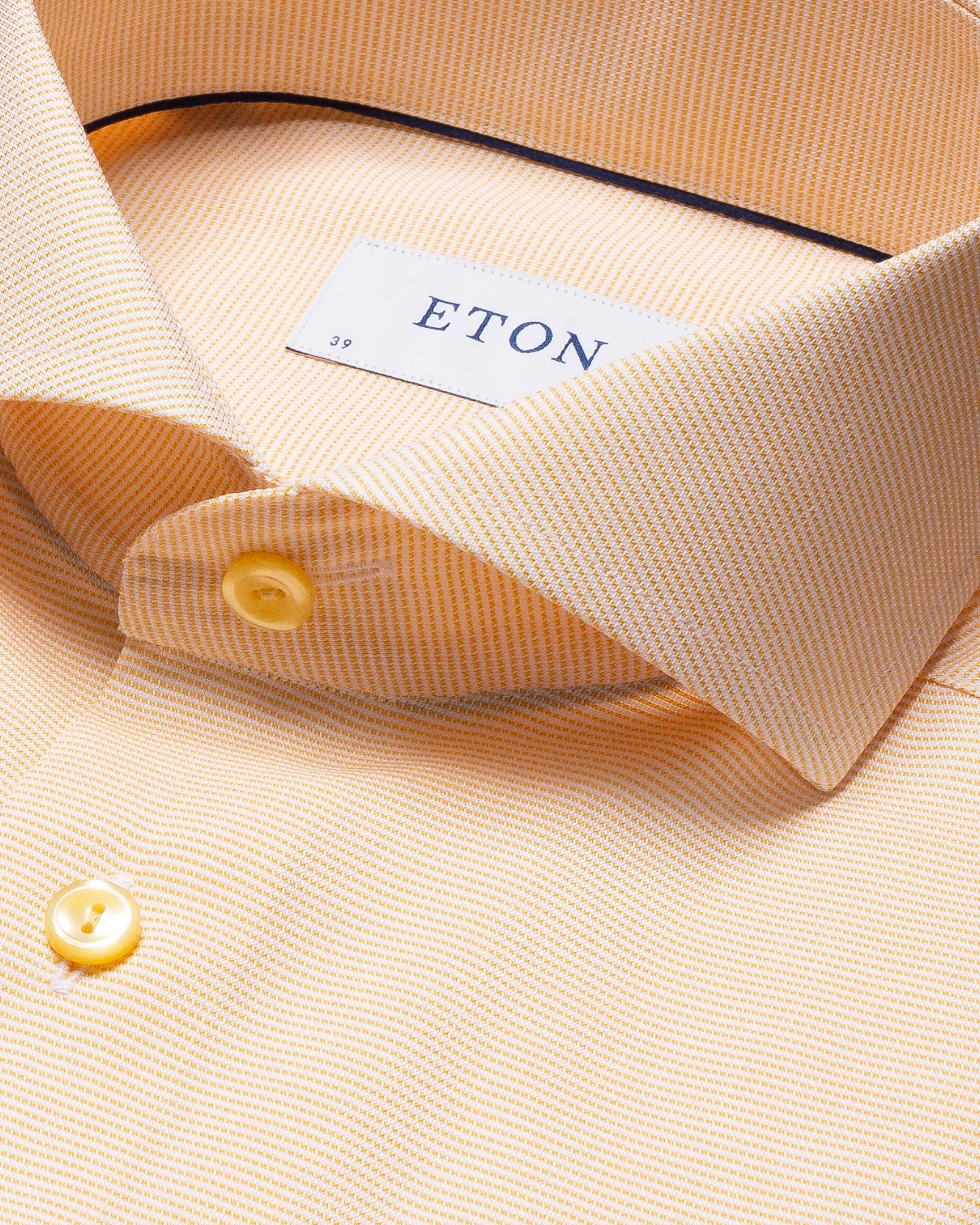 Eton - light yellow twill shirt extreme cut away