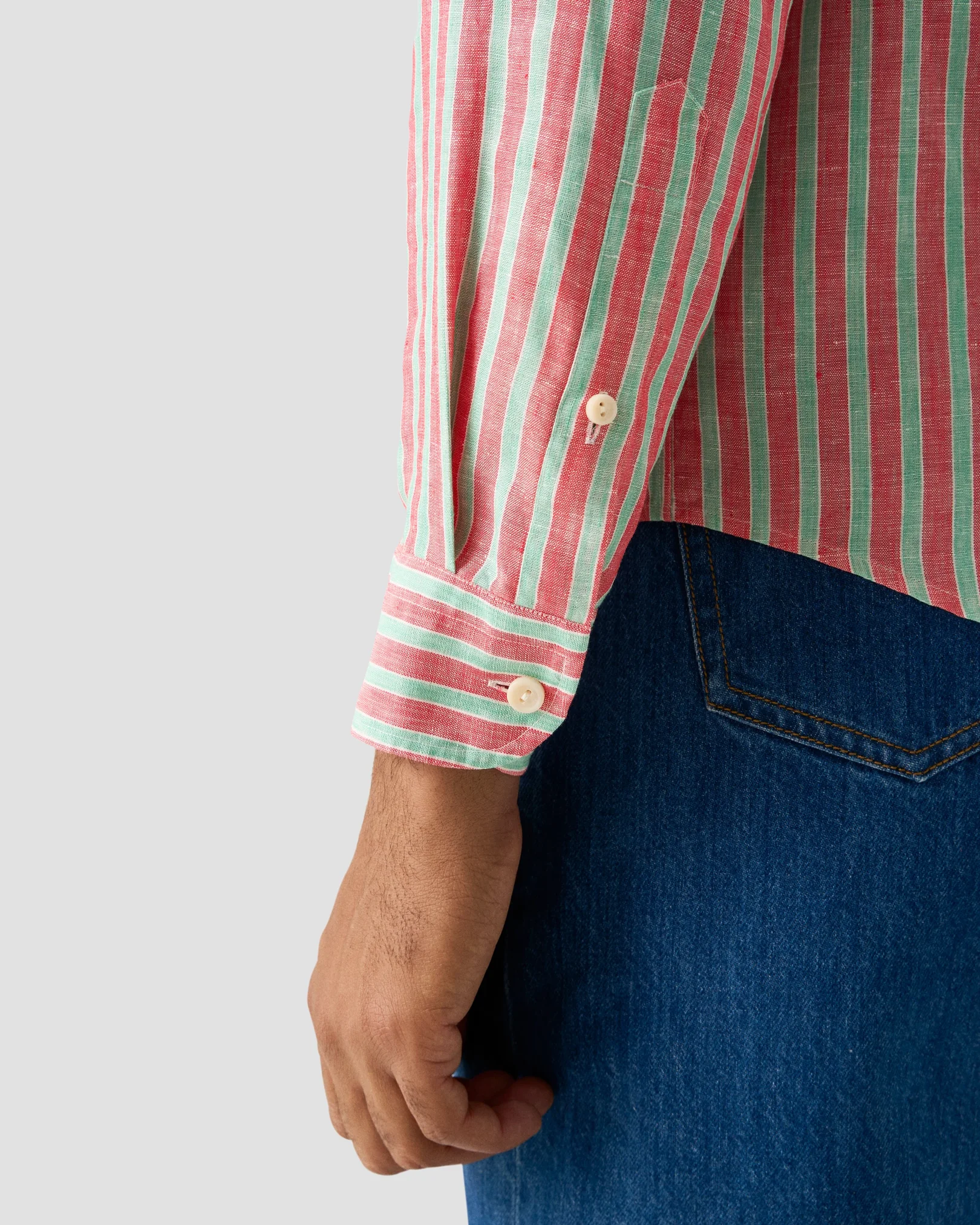 Eton - multi striped linen shirt