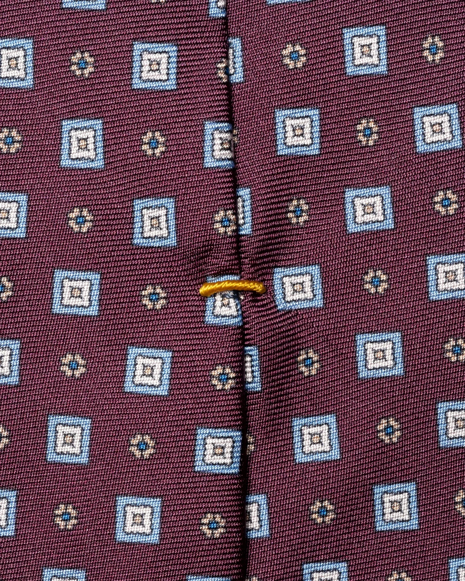 Eton - dark red medallion floral printed silk tie