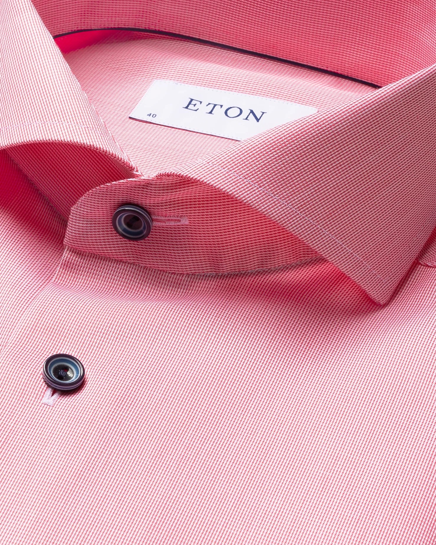Eton - pastel red shirt extreme cut away