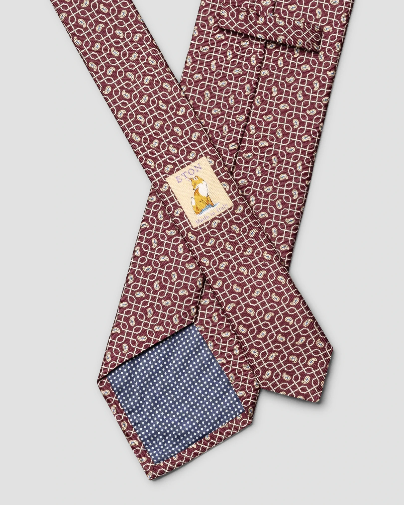 Eton - paisley print silk tie red 256