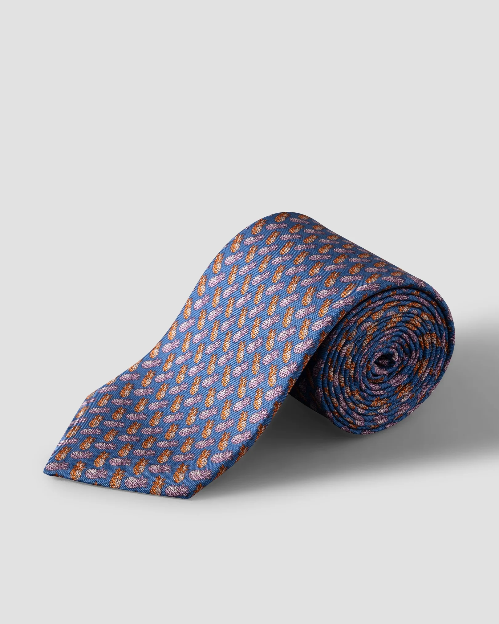 Eton - blue pineapple print silk tie