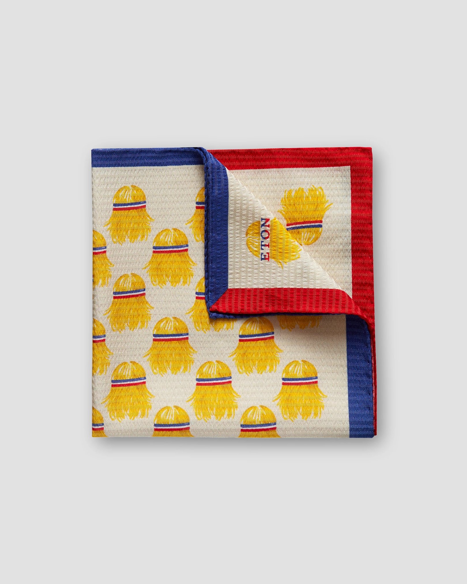 Eton - Off White Swedish Tennis Player Print Pocket Square
