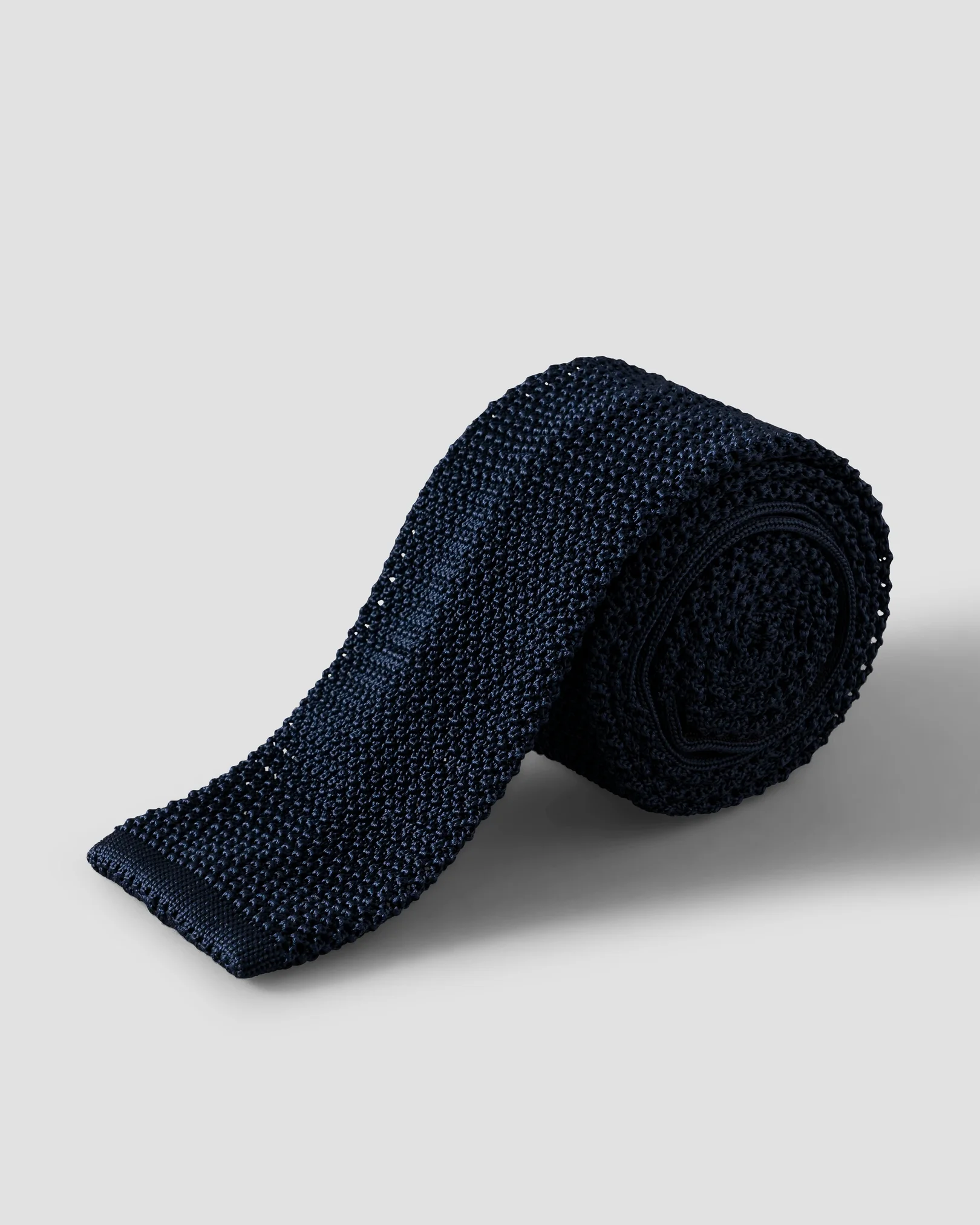 Eton - navy blue solid knit silk tie