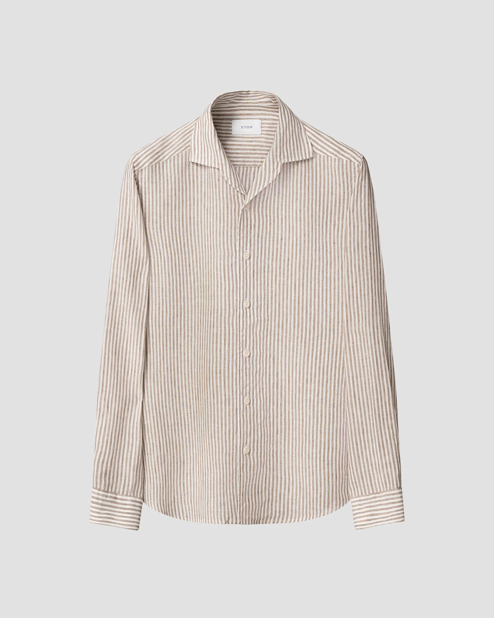 Eton - beige striped linen shirt