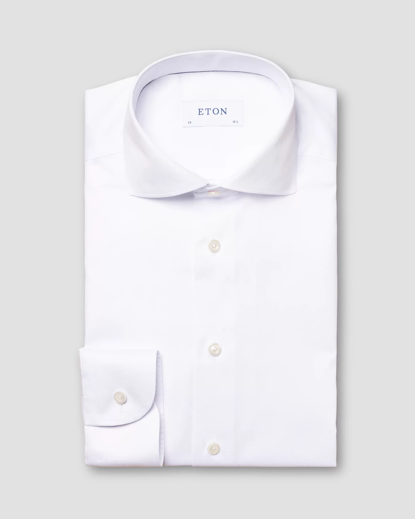 White Signature Twill Shirt - Wide Spread Collar