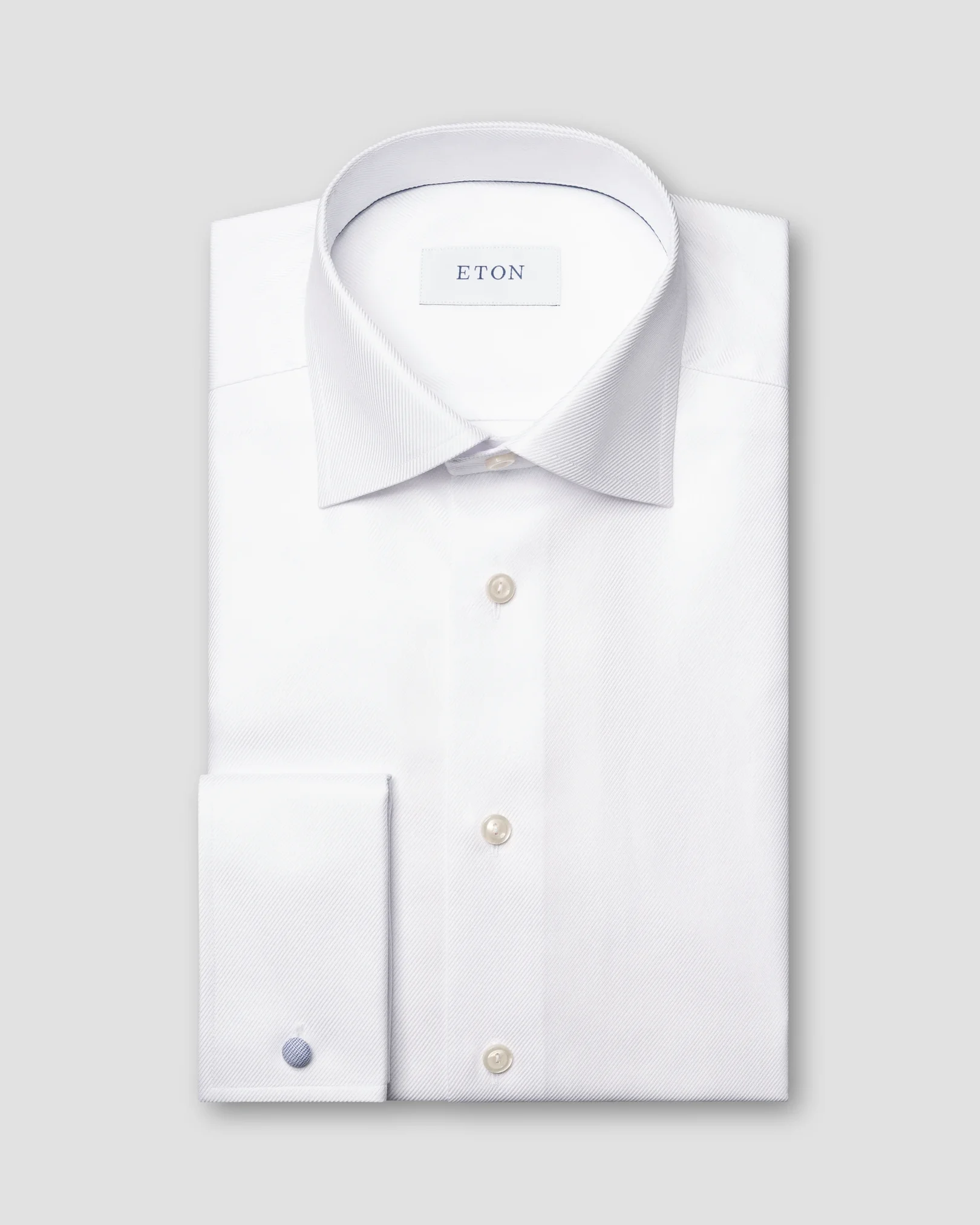 Eton - white textured twill shirt we2