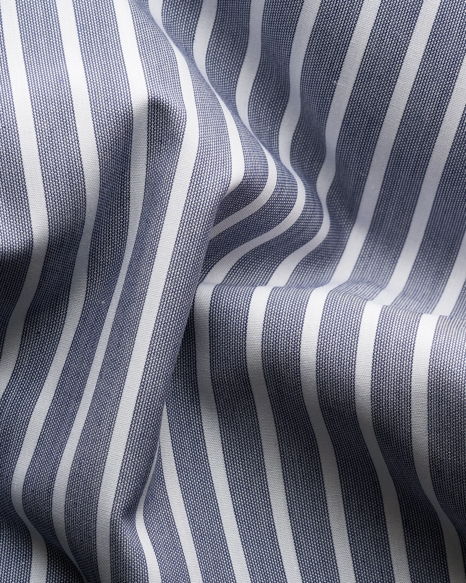 Eton - Dark blue Striped White Collar Shirt