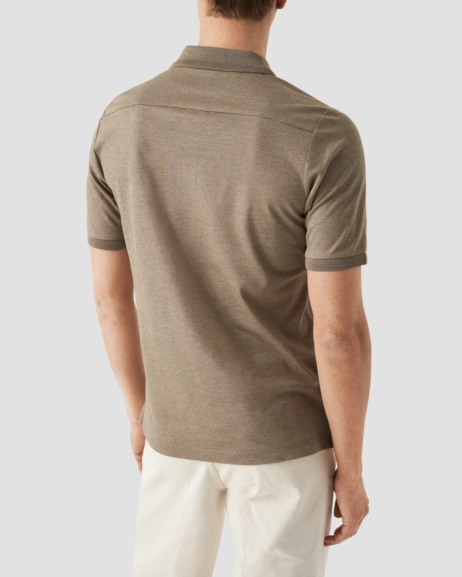 Eton - Light Brown Filo di Scozia Piqué Polo Shirt