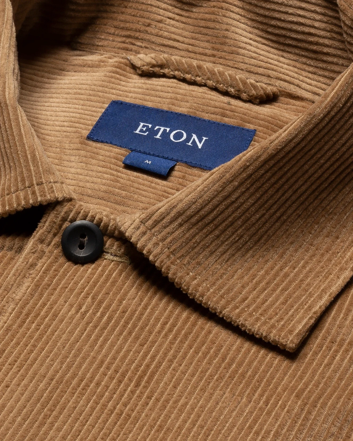 Eton - light brown corduroy overshirt turn down straight sleeve end regular