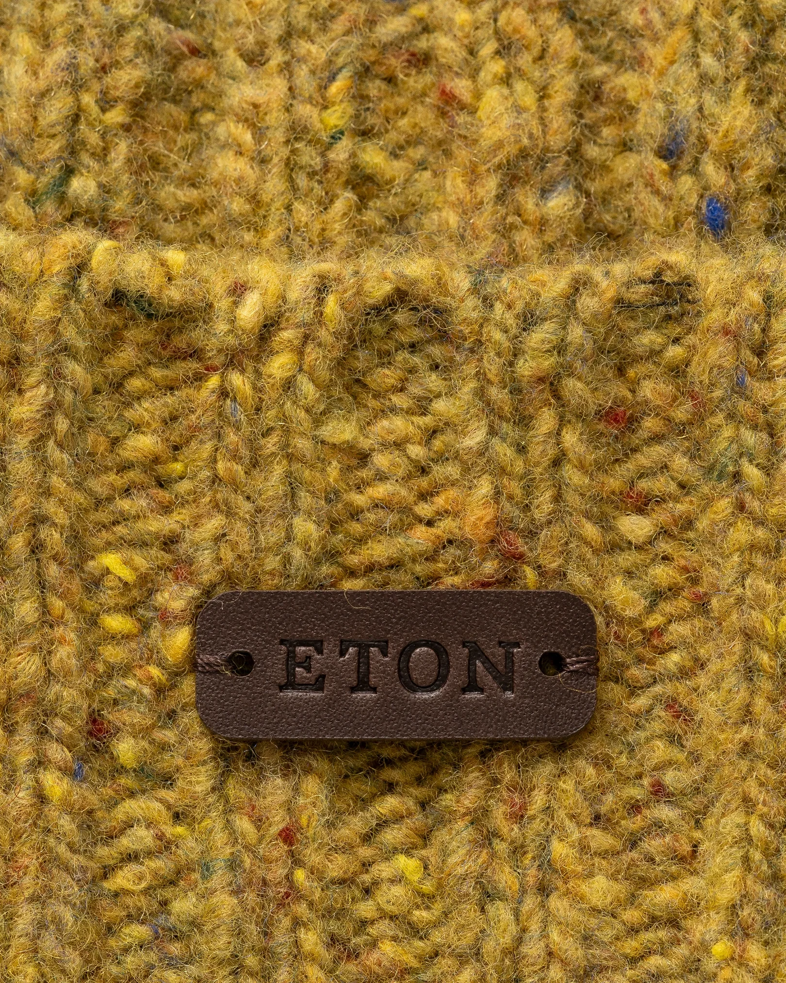 Eton - donegal wool blend beanie yellow donegal wool blend beanie