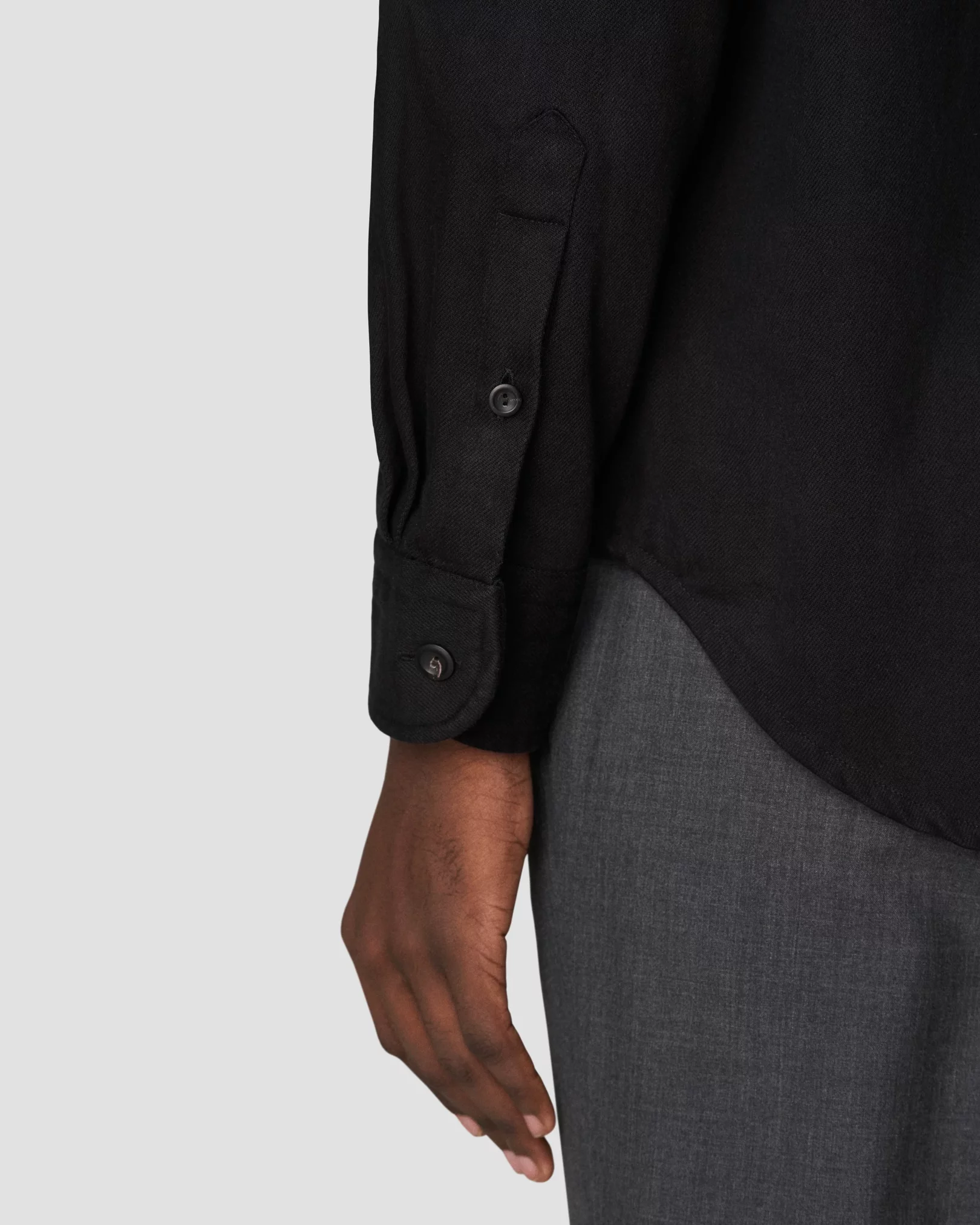 Eton - black heavy twill overshirt