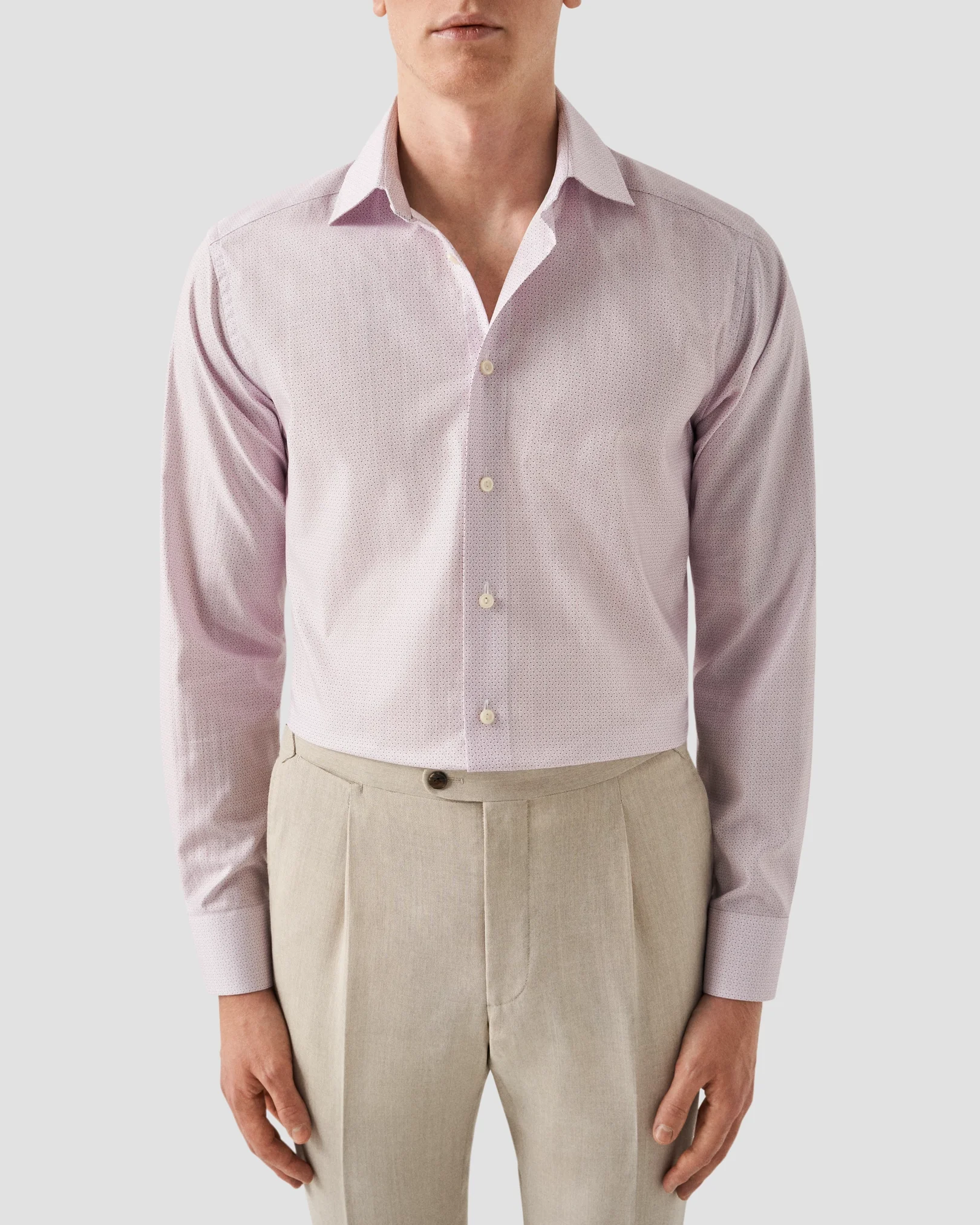 Eton - pink twill cut away collar single cuff slim fit